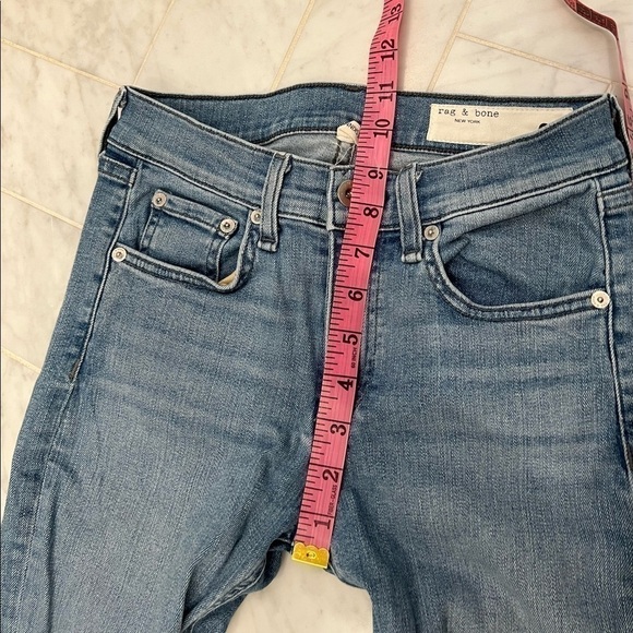 𝅺RAG & BONE Ankle Skinny Lena distressed jeans size 25 cropped 9 inch rise EUC - Picture 8 of 16